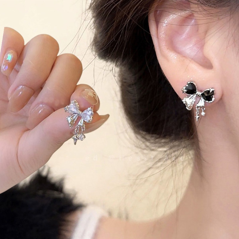 Khuyên Tai Nơ Đính Đá Thời Trang Sang Trọng Cho Nữ ​Trang Sức Vòng Cổ