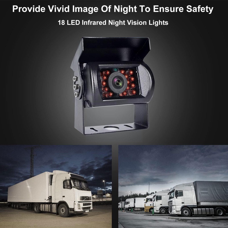 Camera Lùi Xe 18 Bóng Led 24V CCD Chống Thấm Nước Cho Xe Buýt / Xe Tải