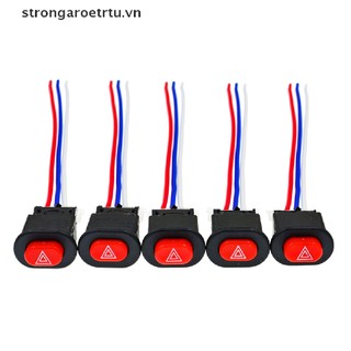 Strongaroetrtu 12V Motorcycle Switch Hazard Light Switch Button with 3 Wire Built-in Lock VN
