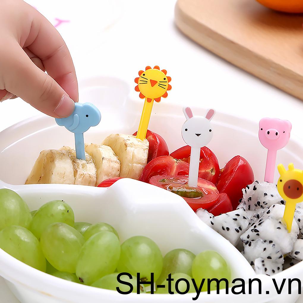 Set 10 Nĩa Ăn Trái Cây Di Động Có Thể Giặt Và Tái Sử Dụng Cho Trường Mẫu Giáo