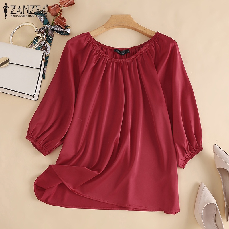 Áo sơ mi ZANZEA dài tay trễ vai thời trang Hàn Quốc cho nữ