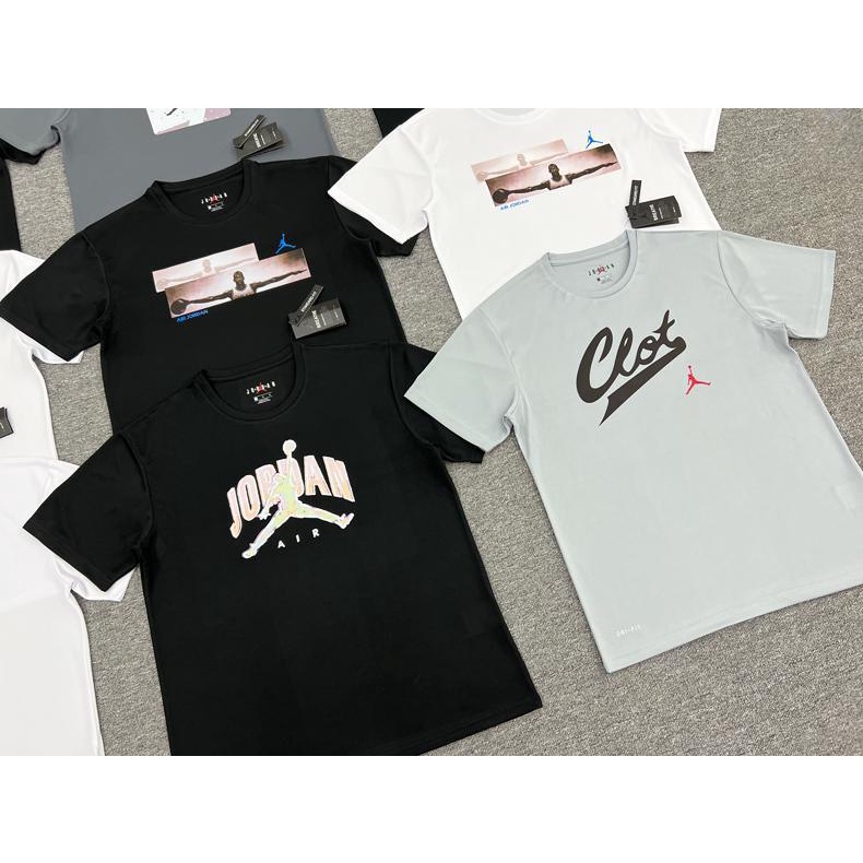 Bộ Quần Áo Bóng Rổ Thiết Kế Đơn Giản Thời Trang Cao Cấp Áo Thun Thể Thao Tay Ngắn Dáng Rộng Thoáng Khí Nhanh Khô In Chữ Airman AJ 23 Thời Trang Cho Nam Và Nữ