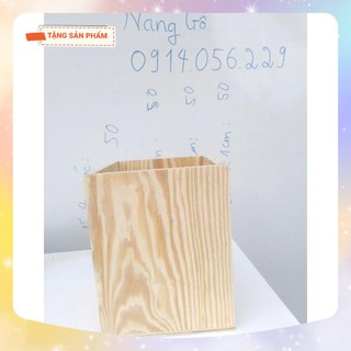 [SIÊU RẺ] Hộp gỗ thông tự nhiên hình trụ đứng:  Dài16cm* Rộng16cm*Cao20cm
