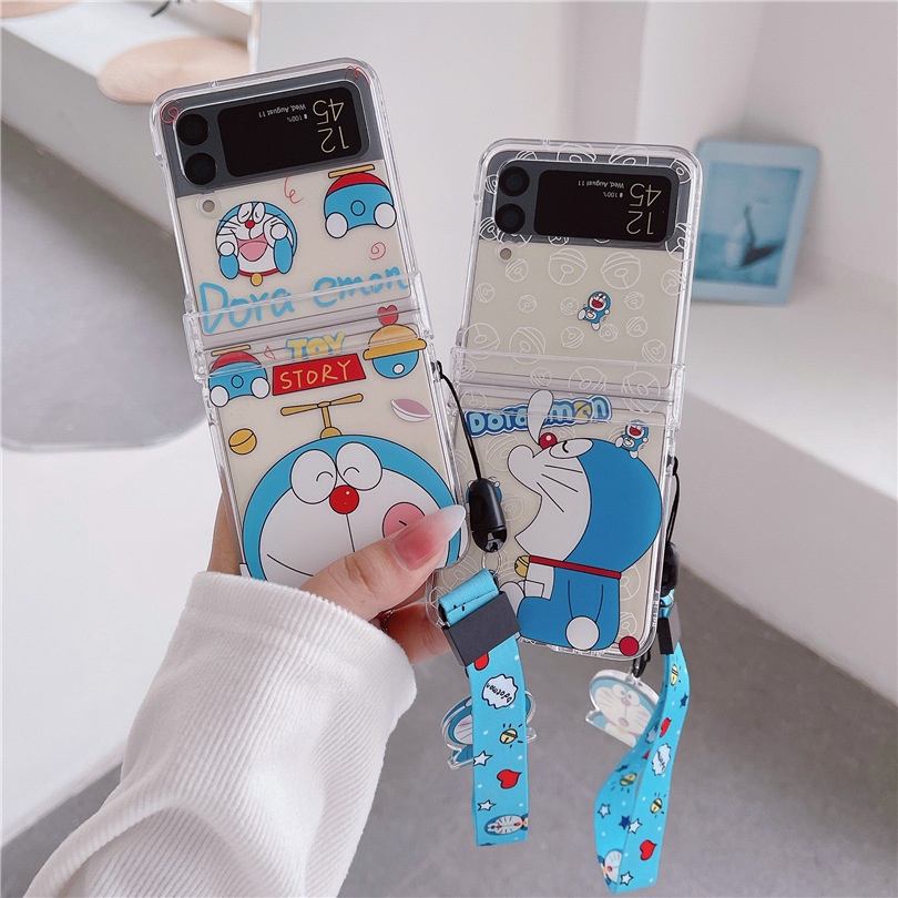 Ốp Điện Thoại PC Cứng Hoạt Hình Doraemon Cho Samsung Galaxy Z Flip 3 Z Flip 4 W23 ZFlip3 ZFlip4