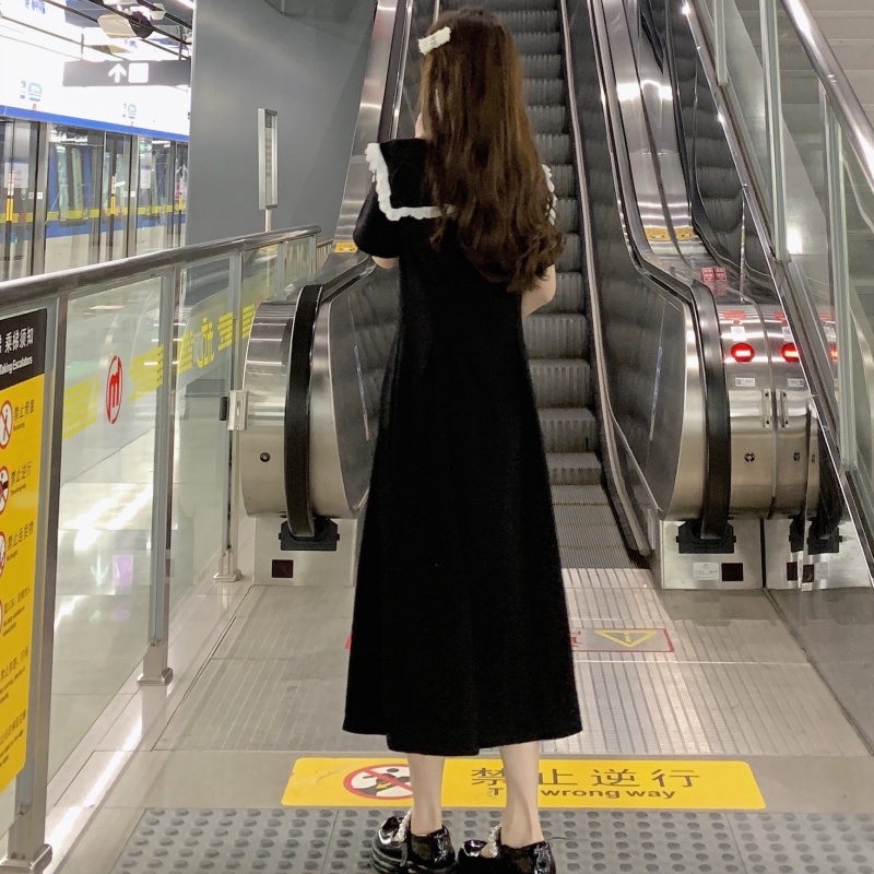 Đầm Nữ Tay Ngắn Nhấn Eo Thời Trang Mùa Hè Phong Cách Pháp Ngọt Ngào