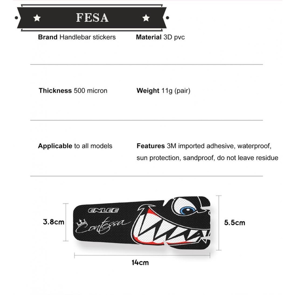 Miếng Dán Ngang Bảo Vệ Tay Lái Xe Đạp Leo Núi FESA MTB