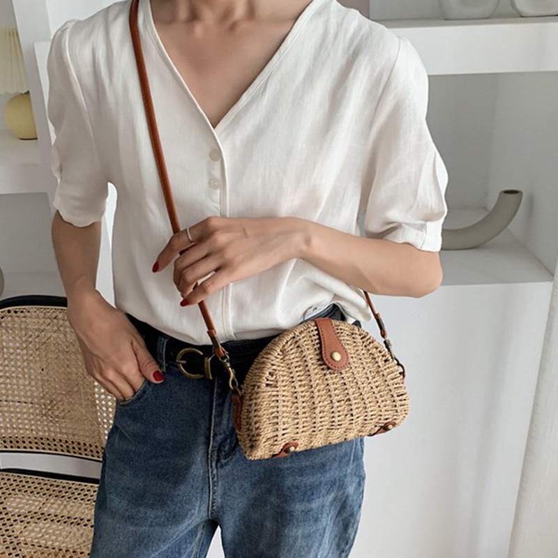 Túi cói Bằng Rơm Phong Cách retro Thời Trang Dành Cho Nữ