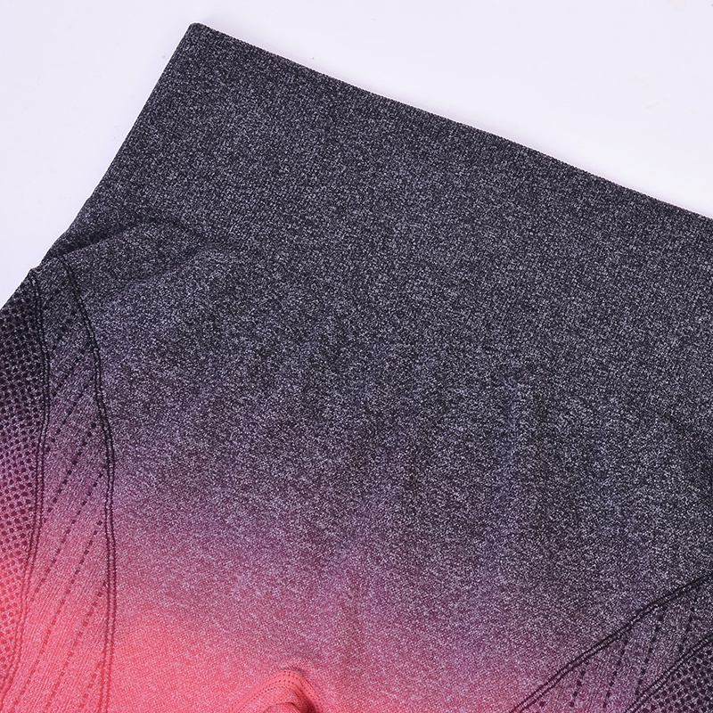 Quần Short Thể Thao Lưng Cao Màu Sắc Gradient Thời Trang Cho Nữ