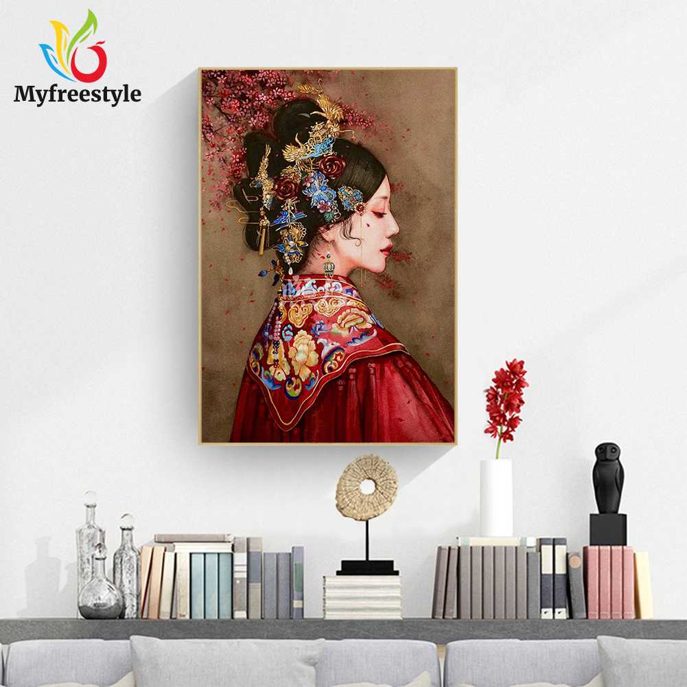 30x40cm Bộ Tranh Đính Đá Tự Làm Toàn Diện 5D Hình Cô Dâu