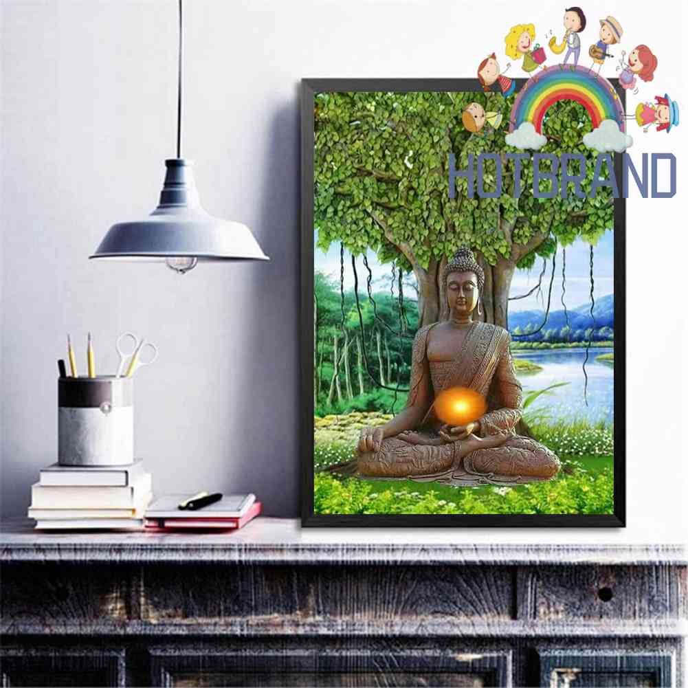 Tranh Đính Đá Kim Cương Toàn Bộ 5D Diy Hình Bức Tượng Phật