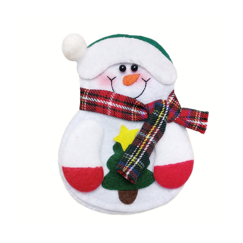 Túi Vải Không Dệt Đựng Muỗng Nĩa Họa Tiết Giáng Sinh