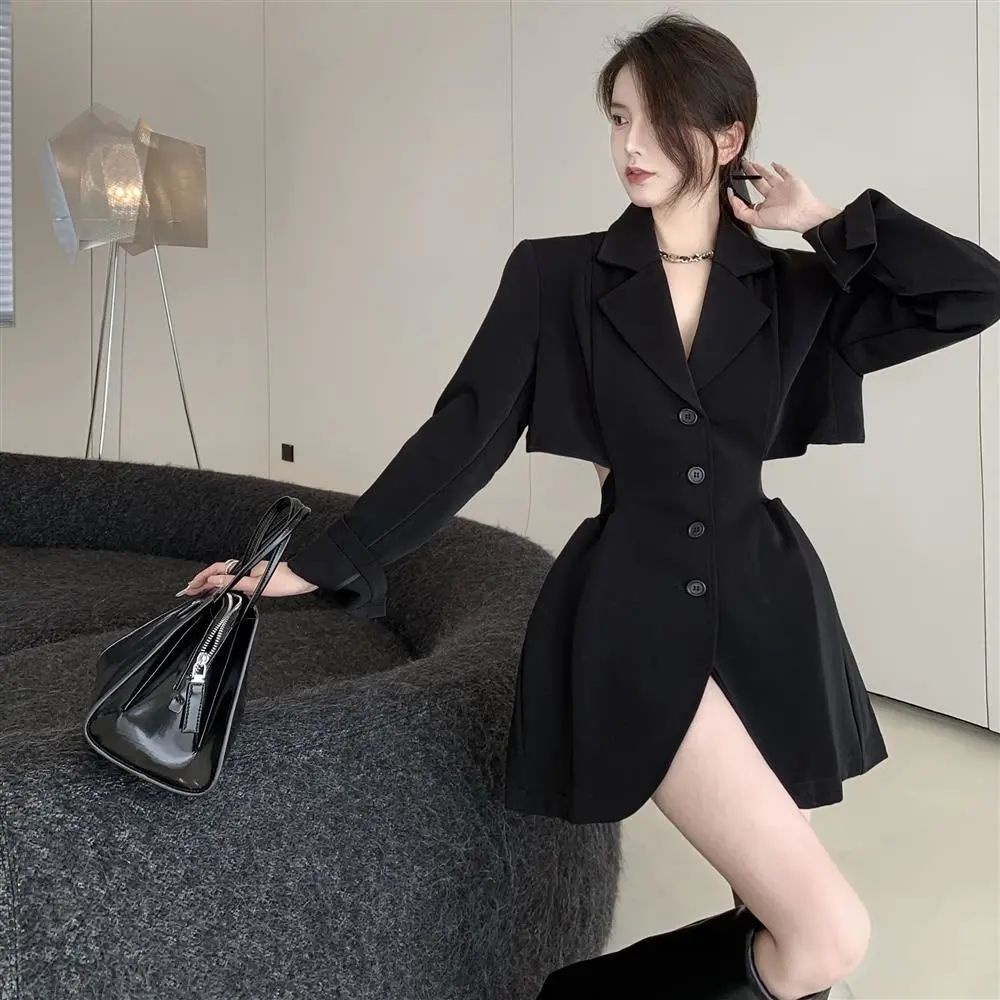 Đầm Vest Tay Dài Ôm Eo Thời Trang Mùa Xuân Mới 2022