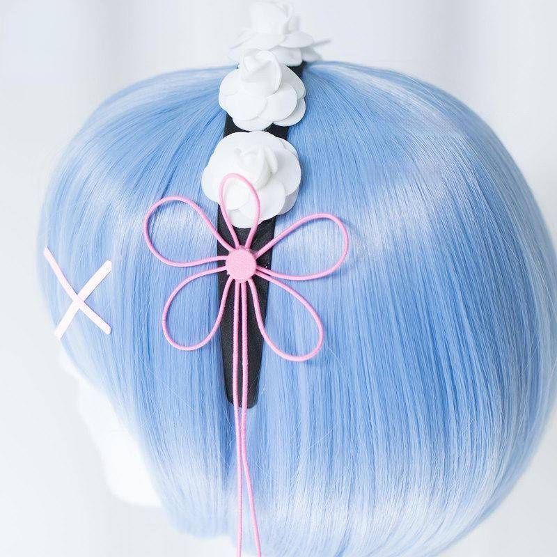 Re:Zero cos remram cos wig twin maid cosplay wig anime wig