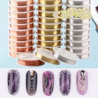 Cuộn dây đồng 0.2-1.0mm màu bạc / vàng hồng trang trí móng tay diy