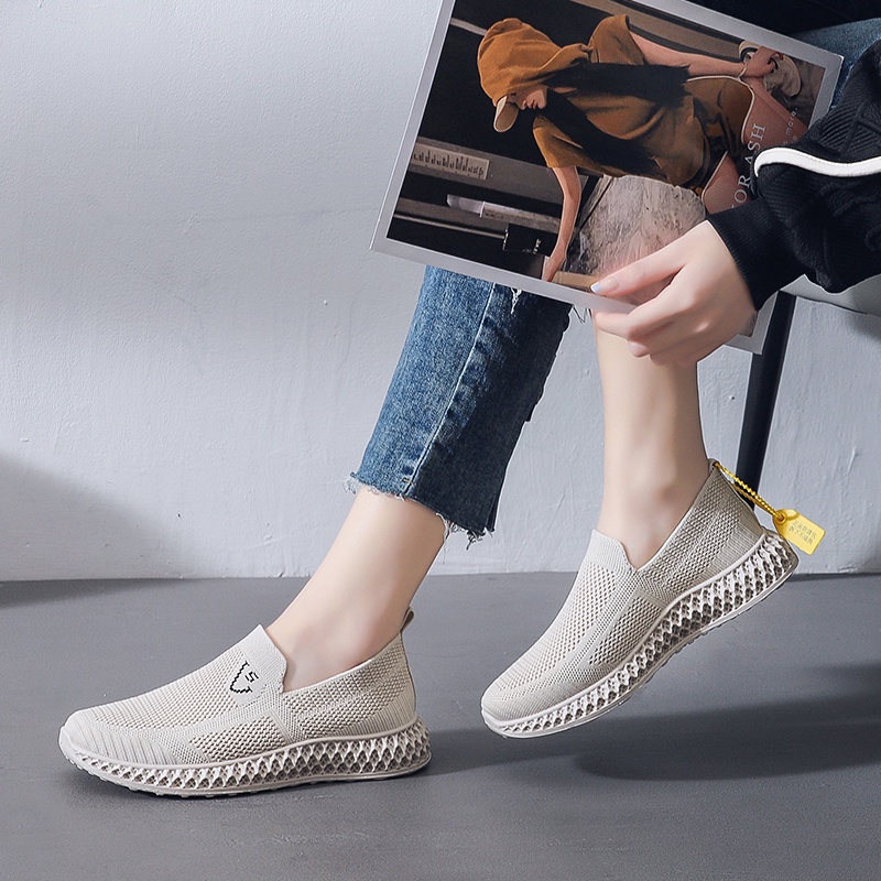 Hàng Có Sẵn Giày Lười Đế Bằng Thoáng Khí Thoải Mái Mùa Hè Có size Lớn Cho Nữ