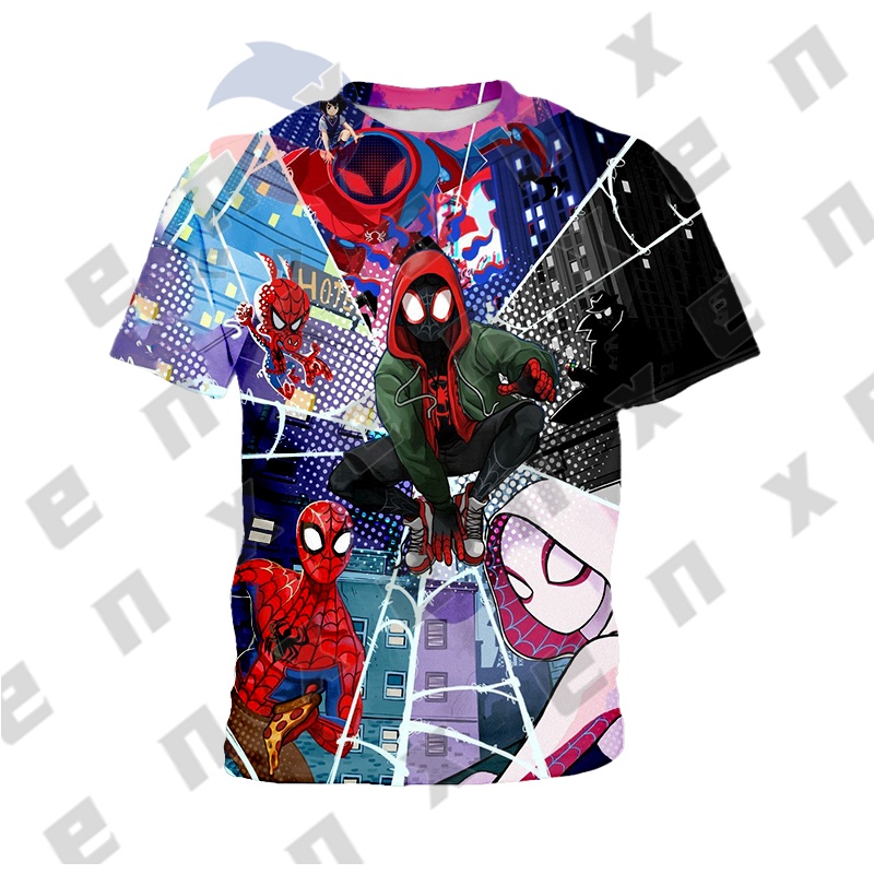Áo Thun Tay Ngắn In Hình SpiderMan Across The SpiderVerse 2 Thời Trang Mùa Hè Cho Bé Trai