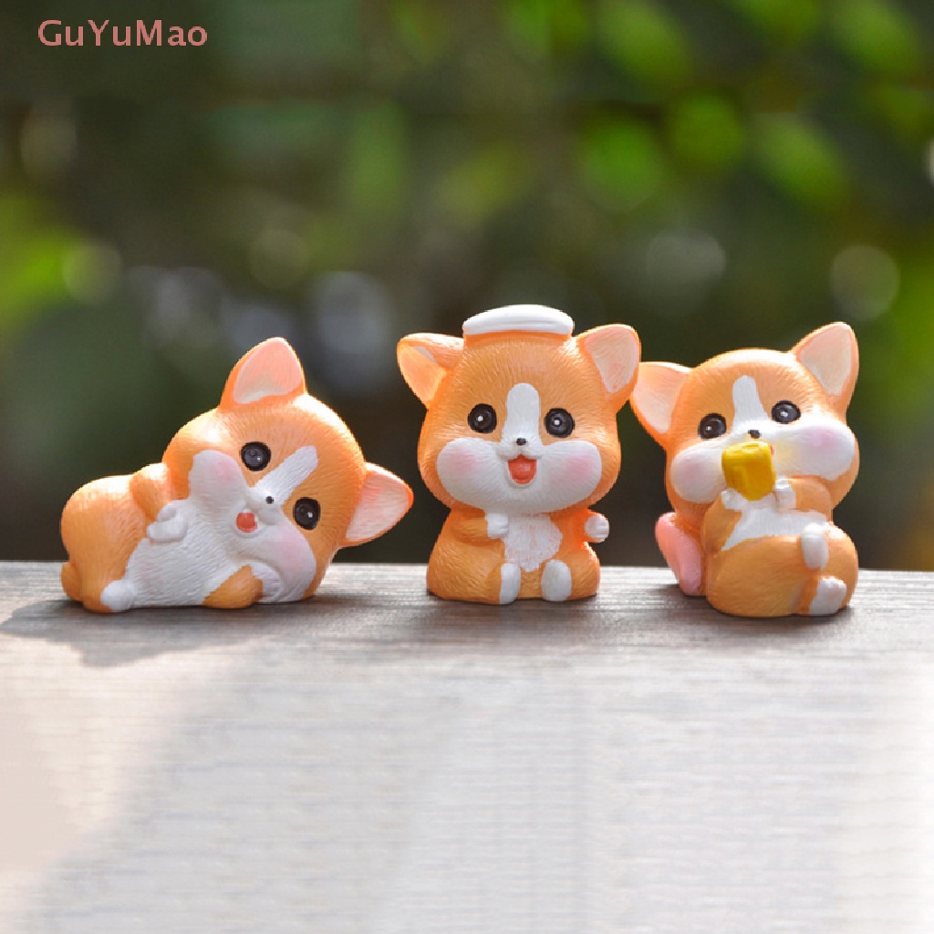 Mô Hình Chú Chó Corgi Hoạt Hình Bằng Nhựa Resin Dễ Thương Trang Trí Tiểu Cảnh