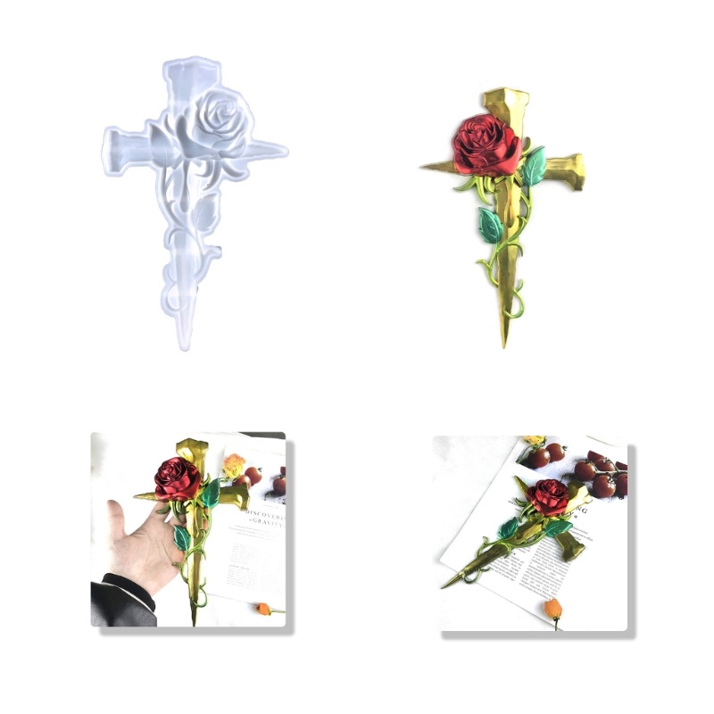 Khuôn Silicone Tạo Hình Hoa Hồng Treo Tường Trang Trí DIY