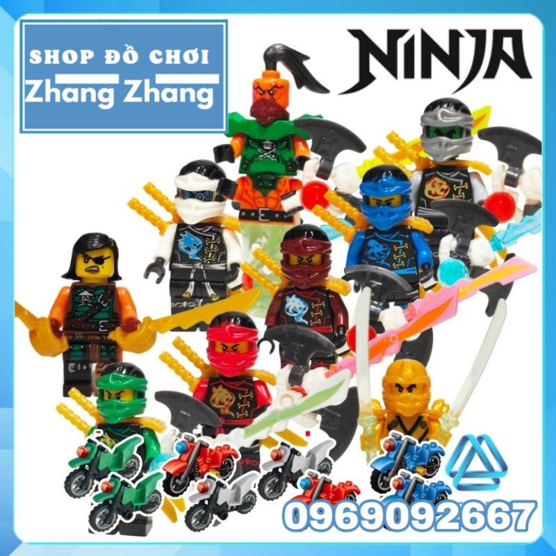 Đồ chơi xếp hình Ninjago và xe máy Zay Zane - Kai Cyren - Cole Lloyd - Nadakhan Nya Minifigures Jinrun JR791