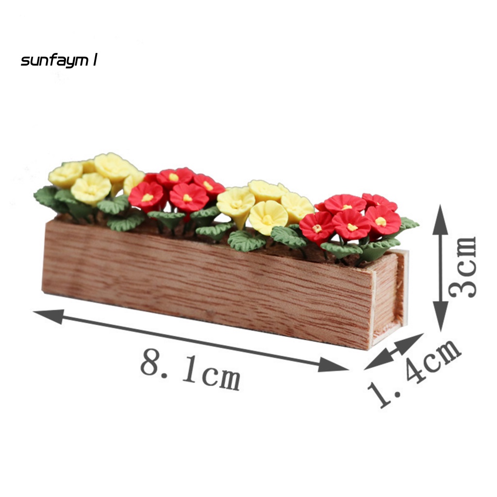 Mô Hình Chậu Hoa Mini Tỷ Lệ 1: 12 Dùng Trang Trí Tiểu Cảnh / Nhà Búp Bê