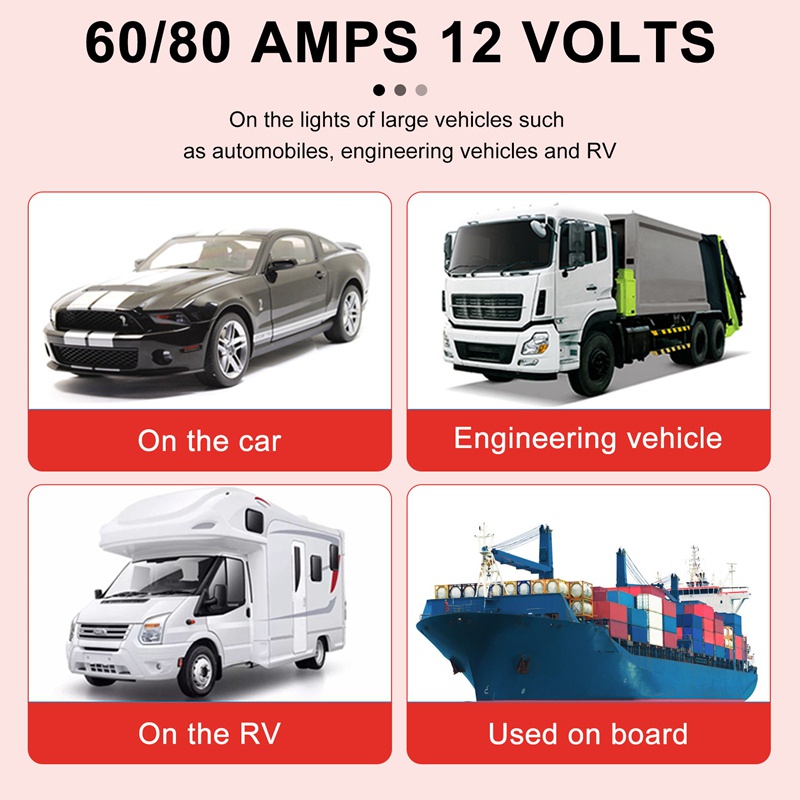 Rơ Le Ô Tô 60 / 80 Amp 12 Volt 5-Pin Chịu Lực 12 AWG Cho Tàu Thuyền