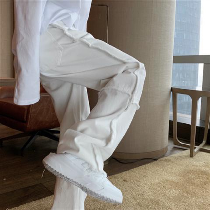 Quần Jean Dài Dáng Rộng Phong Cách Hàn Quốc Thời Trang Mới Năm 2021