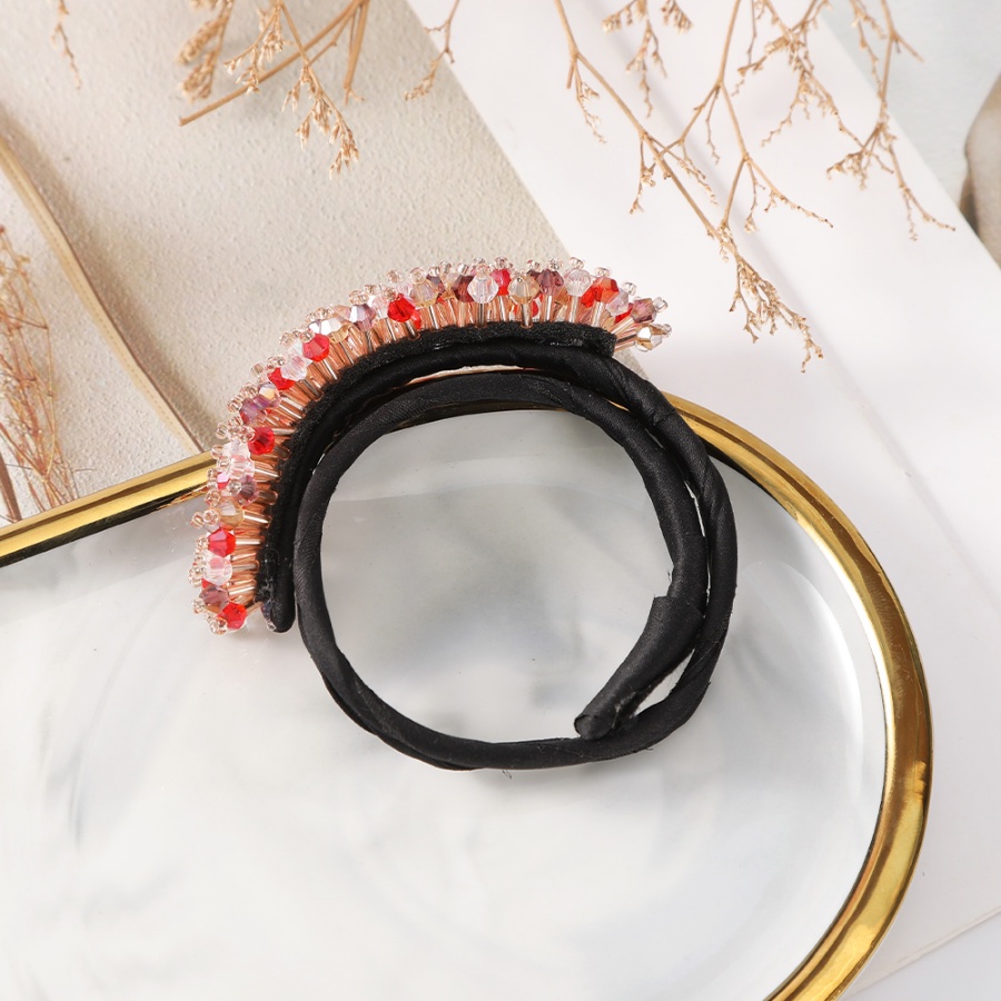 Kẹp Tóc Đuôi Ngựa Đính Hạt Pha Lê Nhiều Màu Phong Cách Hàn Quốc