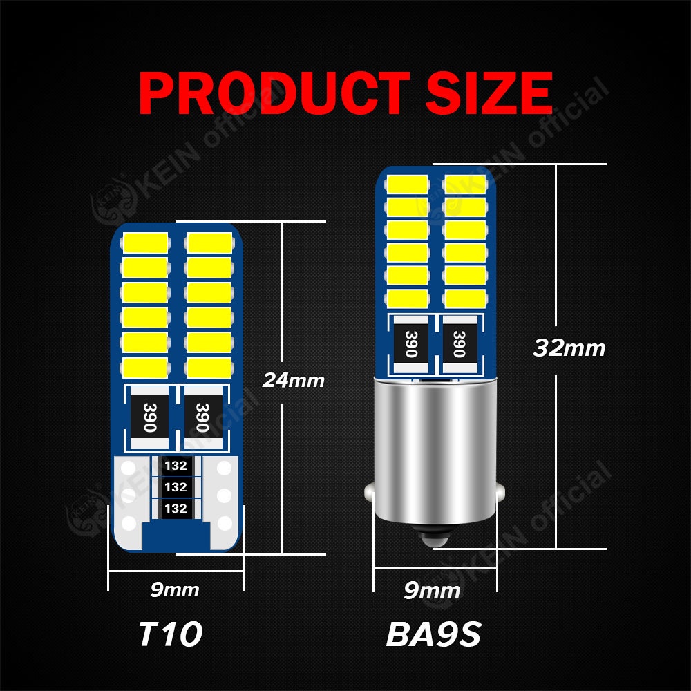 Bảng Đèn Led Ánh Sáng Trắng 8 Màu T10 BA9S T4W 194 168 24SMD 3014 Trang Trí Nội Thất Xe Hơi / Xe Máy
