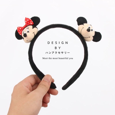Disney Băng Đô Cài Tóc Hình Chuột Mickey Minnie Bằng Lông Nhung Dễ Thương Xinh Xắn