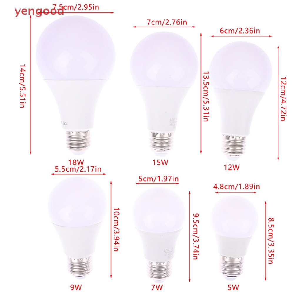 Bóng Đèn LED E27 5W 7W 9W 12W 15W 18W Ánh Sáng Trắng Ấm / Lạnh