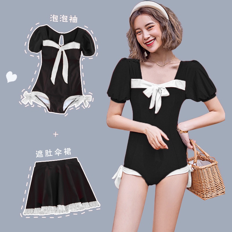 Bộ Đồ Bơi Một Mảnh Thiết Kế Dễ Thương Kèm Chân Váy Thời Trang Quyến Rũ Cho Nữ