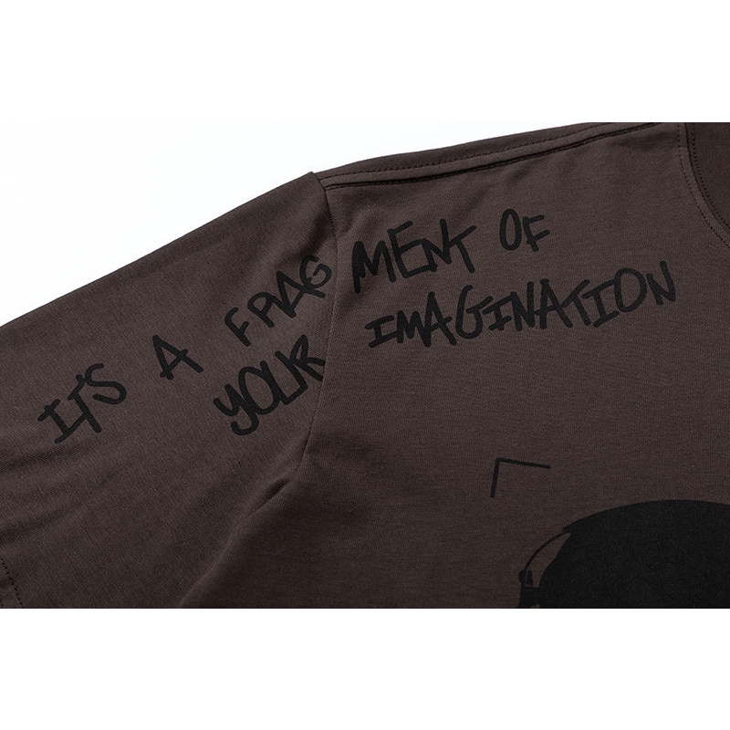 Áo Thun Cotton Tay Ngắn In Hình Khuôn Mặt Hiroshi Fujiwara Plus Size Unisex