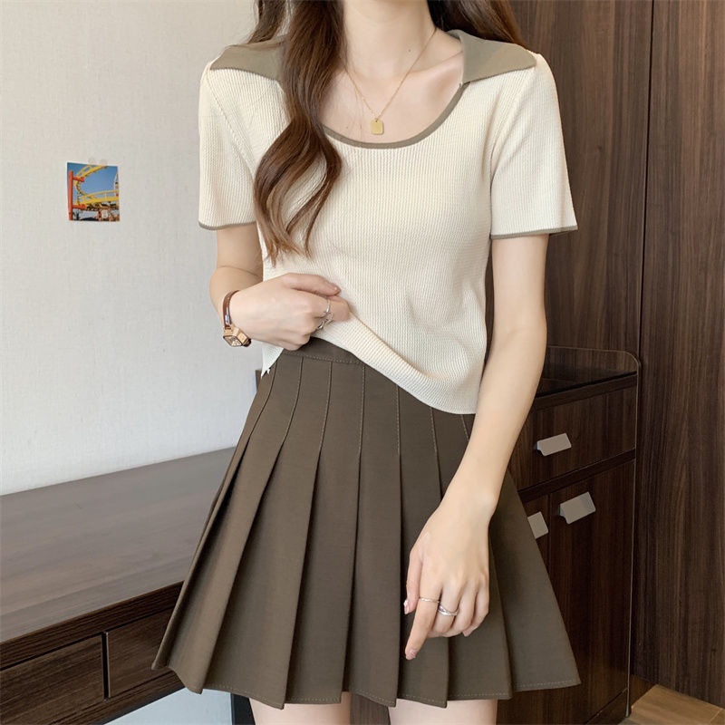 COZOK Áo polo Tay Ngắn Dáng Ôm Thời Trang Cho Nữ