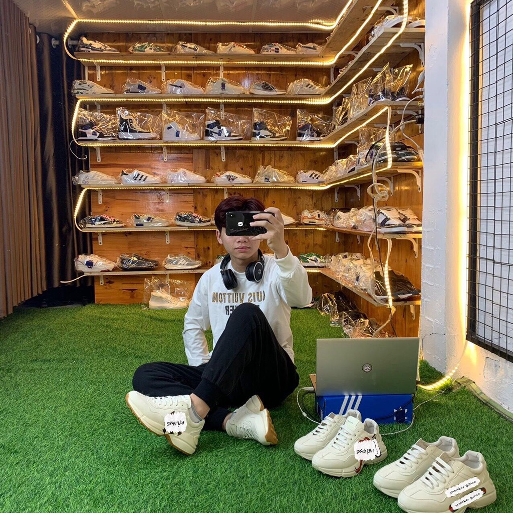 Giày thể thao GUCI NI ĐEN RHYTON hàng đẹp, mẫu mã nào shop cũng có, có cửa hàng lớn