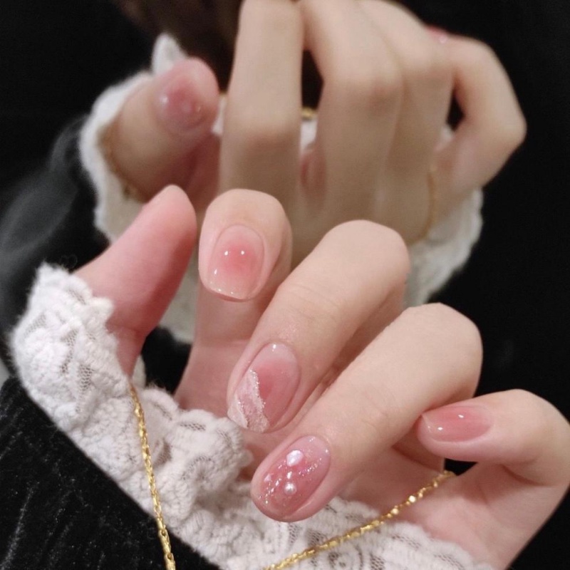 Bộ 24 Móng Tay Giả Che Phủ Toàn Diện Tháo Rời Được Kiểu Pháp