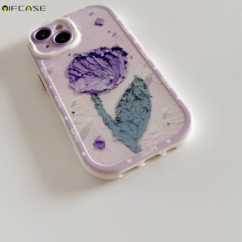 Ốp Điện Thoại Chống Sốc Họa Tiết Hoa Tulip Cho iPhone 14 Plus 13 12 11 Pro XS Max XR X