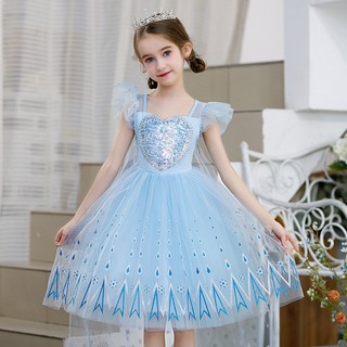 Đầm công chúa elsa tay ngắn phong cách mới cho bé gái