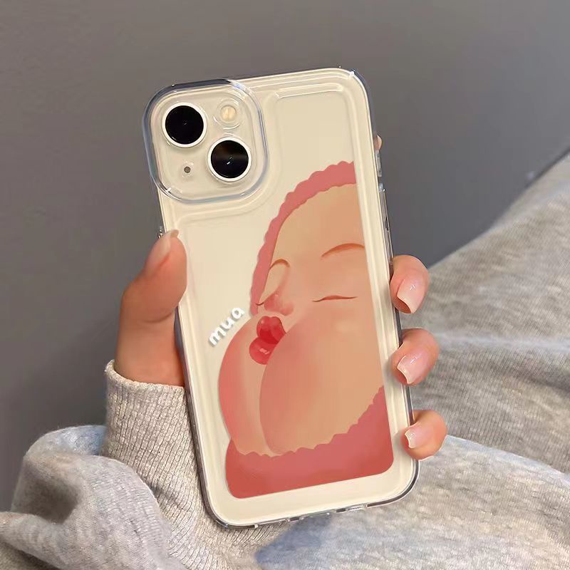 ✅Ốp Điện Thoại Mềm Hình Khuôn Mặt Dễ Thương Cho iPhone 14Pro 12promax 14 / xs / xr 7 / 8plus / 6s / se2ins 2SGQ