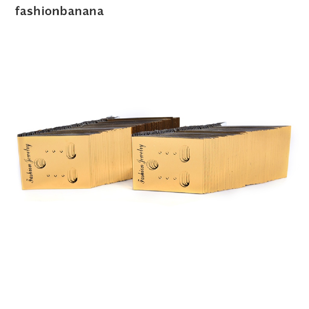 Bộ 100 Thẻ Treo Trưng Bày Bông Tai Bằng Nhựa Màu Vàng Kim Chuyên Nghiệp