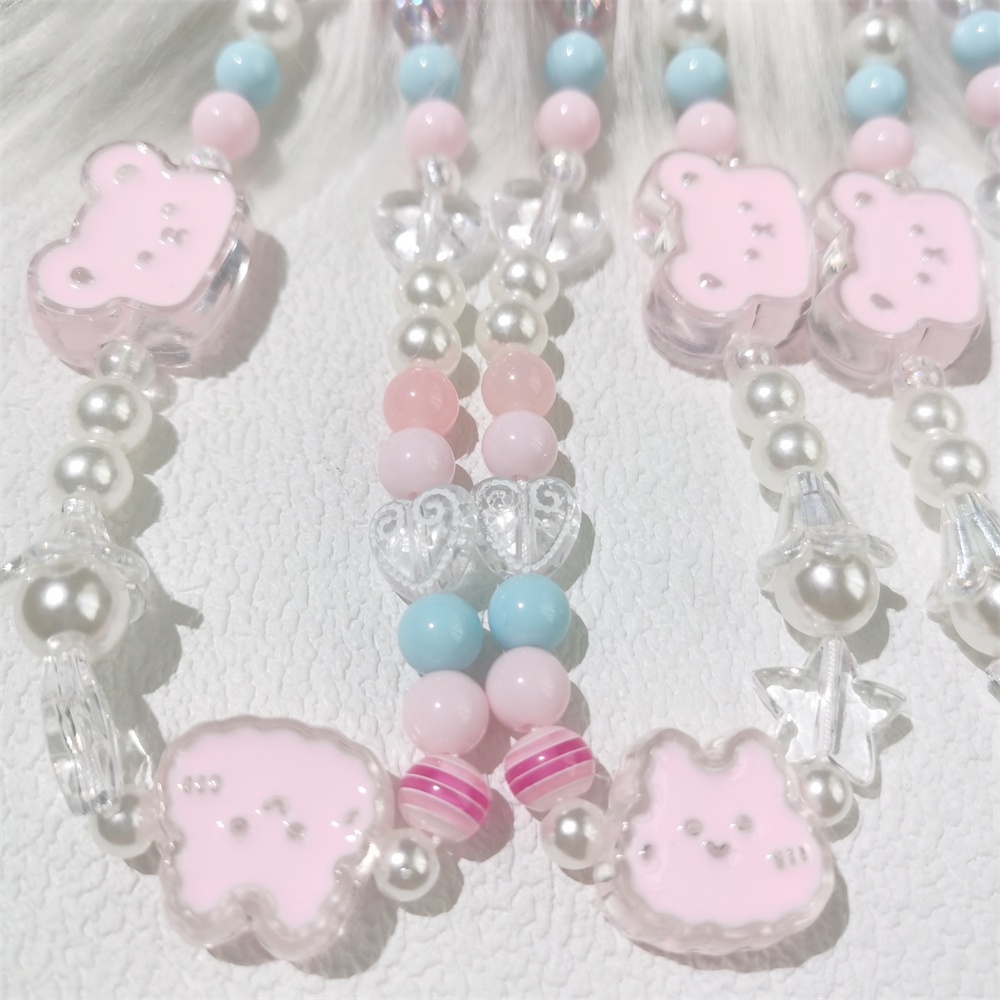 Dây Đeo Điện Thoại Bằng Acrylic Mềm Hình Gấu / Mèo Nhiều Màu Dễ Thương Chống Thất Lạc