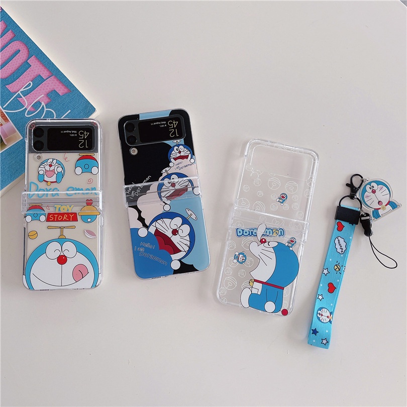 Ốp Điện Thoại PC Cứng Hoạt Hình Doraemon Cho Samsung Galaxy Z Flip 3 Z Flip 4 W23 ZFlip3 ZFlip4