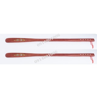 Cây xỏ giầy gỗ dài 70cm khảm trai hoa văn chấm bi