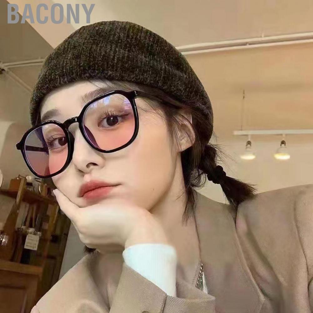 Bacony Large Frame Glasses Block Blue Light 0 Diopter Computer Gaming for Fashion Lady