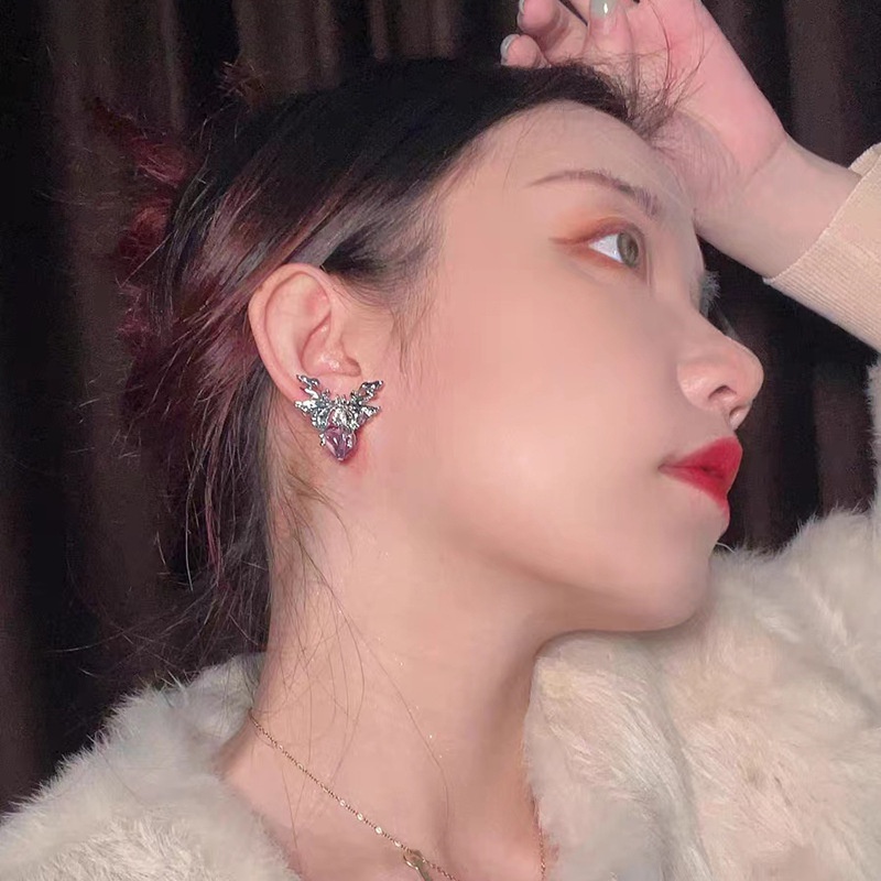 Bông Tai Mạ Bạc 2023 Hình Bướm Đơn Giản Phong Cách Punk Ngọt Ngào Cho Nữ