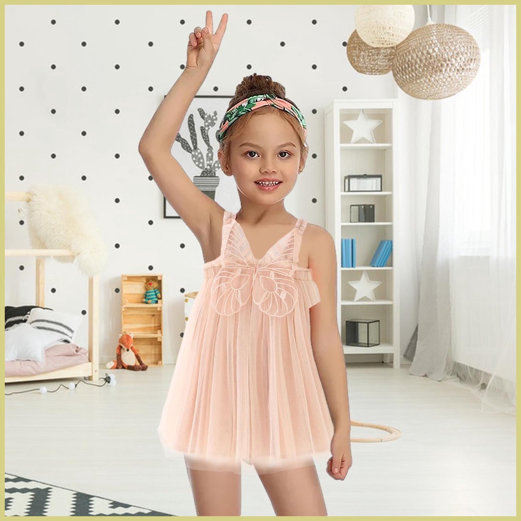 Đầm Xòe Công Chúa Không Tay Vải Tuyn Cotton Cho Bé Gái