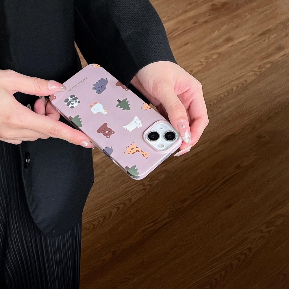 Casing Hard Case Compatible With iPhone11 iPhone12 iPhone12Pro iPhone12ProMax iPhone13 iPhone13Pro iPhone13ProMax 14 14Pro 14Plus 14ProMax Tree Animals Pattern Cover