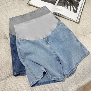 Quần Short Jean Ống Rộng Thời Trang Cho Mẹ Bầu