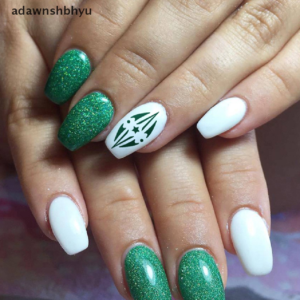 1 Tấm Tem Dán Trang Trí Móng Tay In Họa Tiết Hoa / Hình Học Độc Đáo