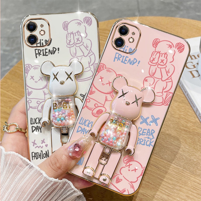 Ốp lưng iphone 11 11 pro max 12 12 pro max TPU 3D Giá đỡ gấu bạo lực vỏ điện thoại di động Trường hợp siêu mỏng mạ mềm Trường hợp chống sốc 3D Ốp Điện iphone 11 11 pro max 12 12 pro max