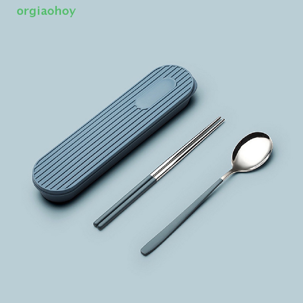 Bộ 2 / 3 Món Muỗng Nĩa Bằng Thép Không Gỉ 304 Kèm Hộp Đựng Tiện Lợi